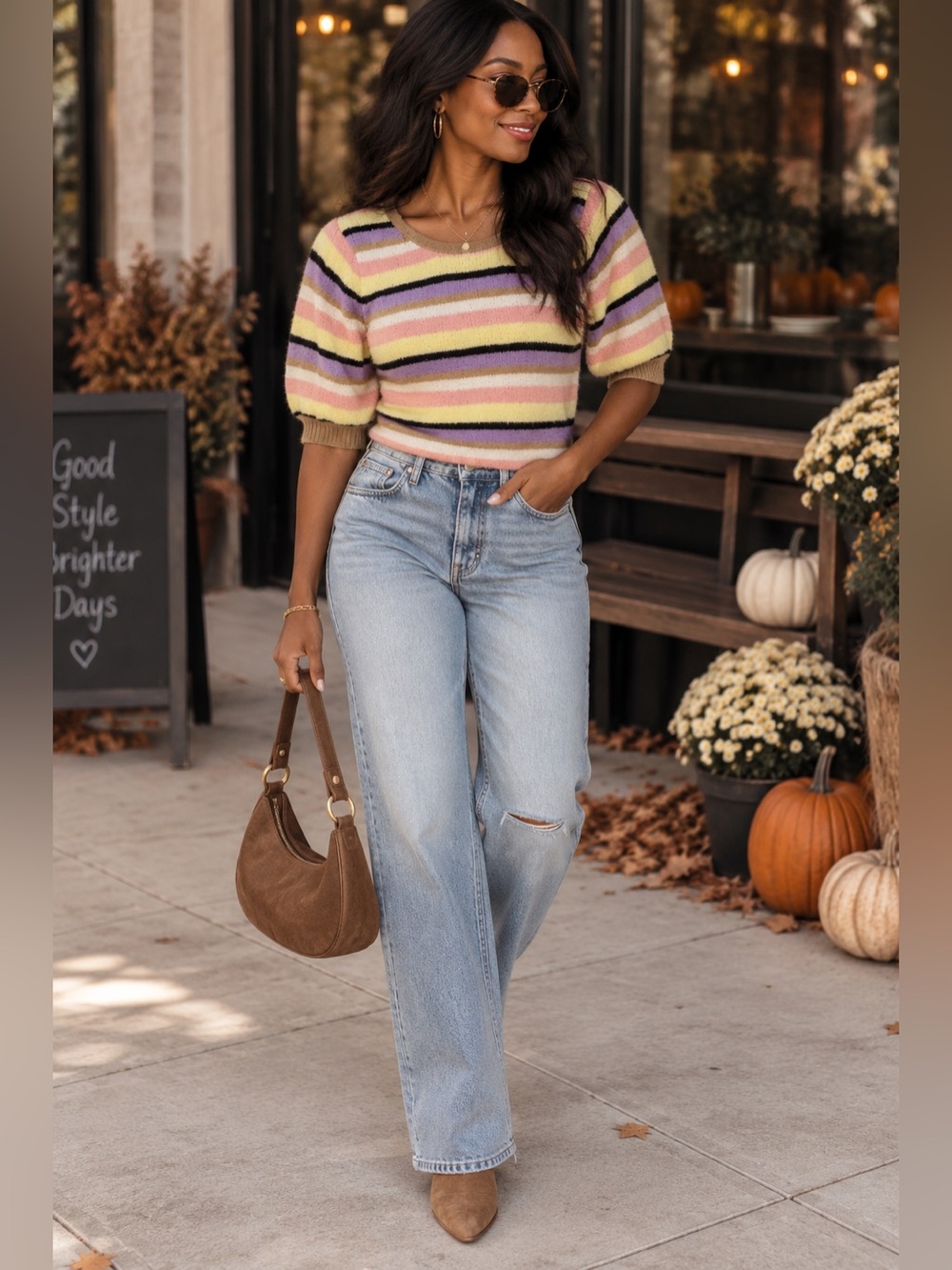 Saltwater Luxe Multicolor Stripe Knit Tie Back Sweater Top Size Small NWT